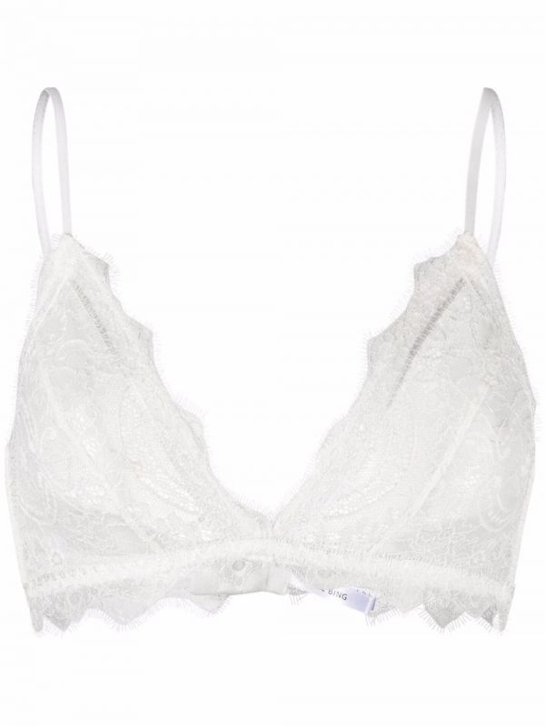  Anine Bing Triangle Lace Bra - White 
