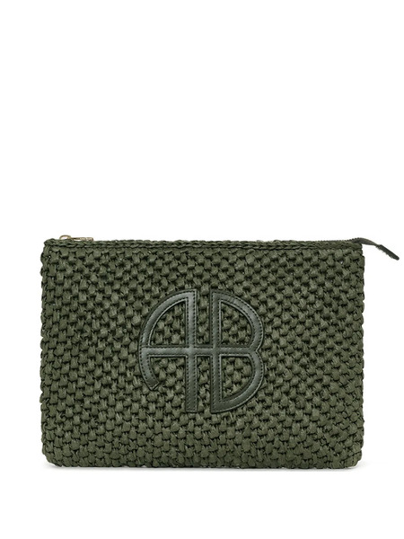  Anine Bing Woven Logo Pouch - Green 