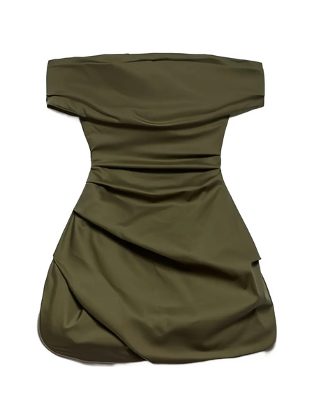  Aniye By Draped Off-shoulder Mini Dress - Green 