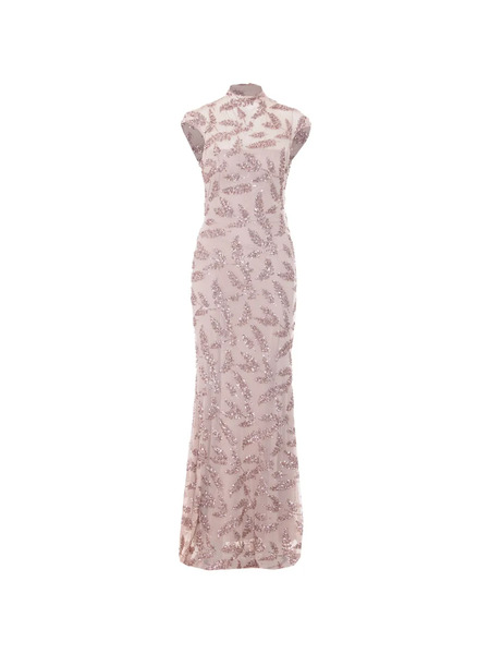  Aniye By Uma Embroidered Sequined Maxi Dress - Neutrals 