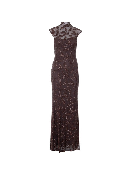  Aniye By Uma Embroidered Sequined Maxidress - Brown 