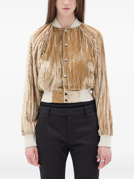  Ann Demeulemeester Arya Froissé Velvet Bombe Jacket - Neutrals 