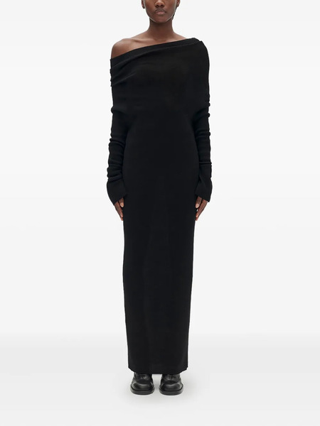  Ann Demeulemeester Barbro Off-shoulder Midi Dress - Black 