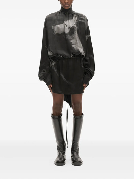  Ann Demeulemeester Doves Silk Dress - Black 