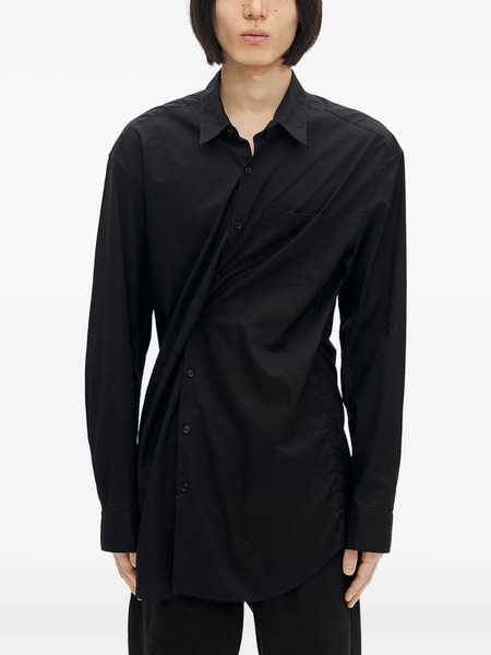  Ann Demeulemeester Draped Cotton Shirt - Black 