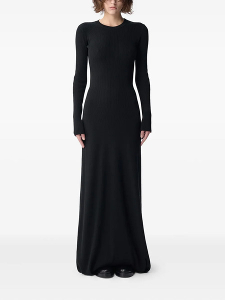  Ann Demeulemeester Eva Open-back Ribbed Maxi Dress - Black 