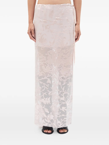  Ann Demeulemeester Eveline Floral Bias Maxi Skirt - Pink 