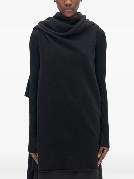  Ann Demeulemeester Felted-wool Draped Knitted Top - Black 