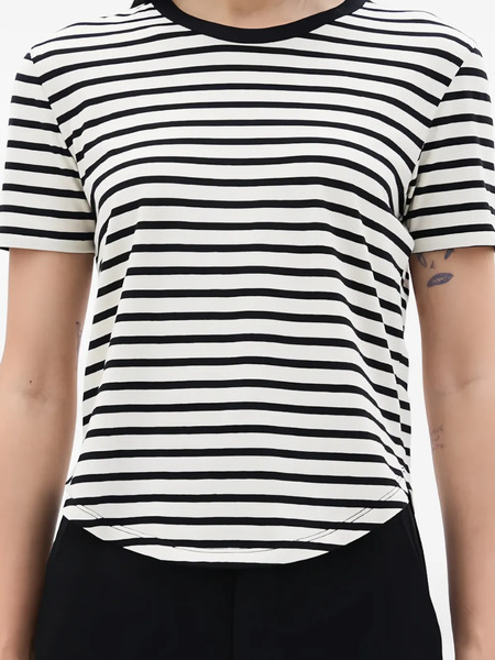  Ann Demeulemeester Floor Micro Stripe-pattern T-shirt - White 