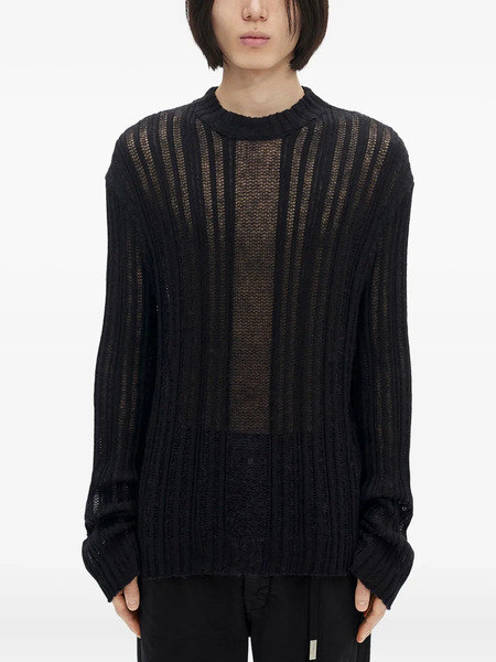  Ann Demeulemeester Halvar Ribbed-knit Sweater - Black 