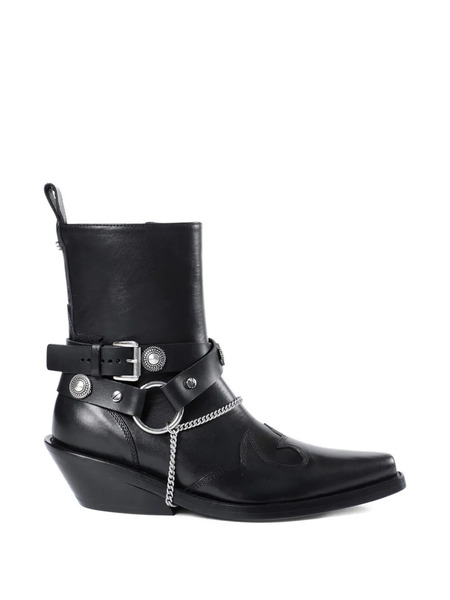  Ann Demeulemeester Ieva Santiago Chain-embellished Leather Boots - Black 