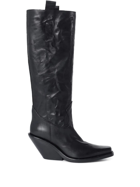  Ann Demeulemeester Lidar Calf-leather Cowboy Boots - Black 