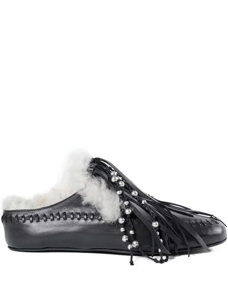  Ann Demeulemeester Olai Fringed Mules - Black 