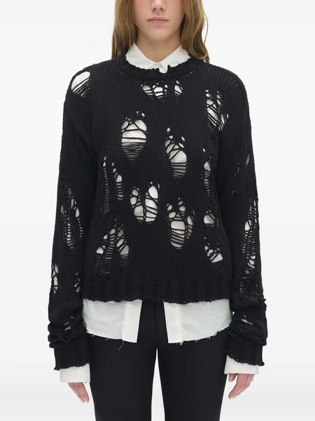  Ann Demeulemeester Open-knit Sweater - Black 