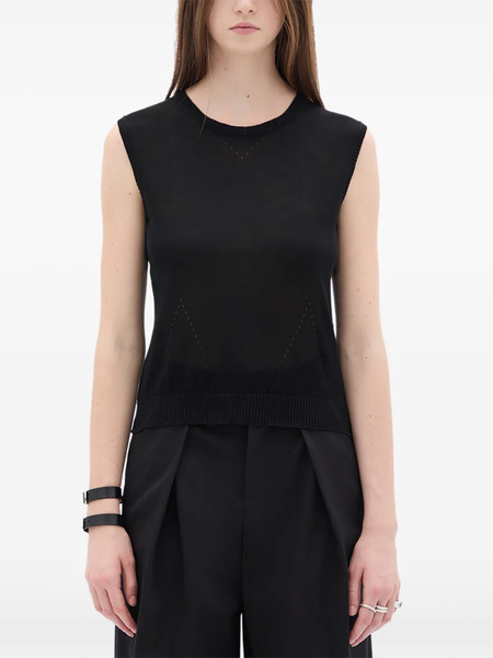  Ann Demeulemeester Round-neck Knit Vest - Black 
