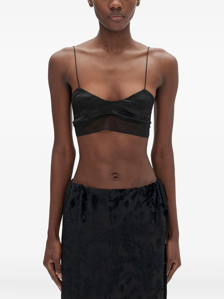  Ann Demeulemeester Scoop-neck Cropped Top - Black 