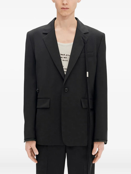  Ann Demeulemeester Strap-detail Wool Blazer - 099|black 
