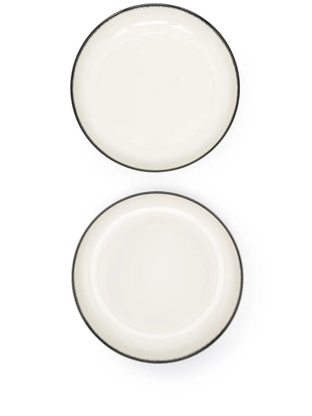  Ann Demeulemeester X Serax Set Of Two Ceramic High Plates - White 