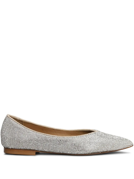  Anna F. Crystal-embellished Ballerina Shoes - Silver 
