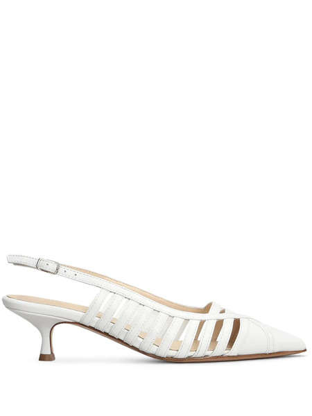  Anna F. 55mm Leather Pumps - White 