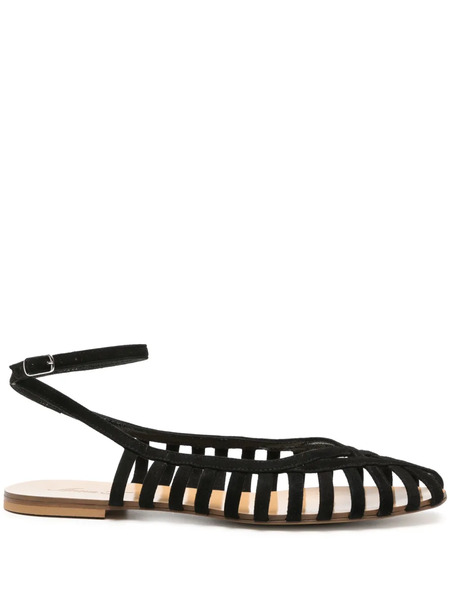  Anna F. 513 Suede Sandals - Black 