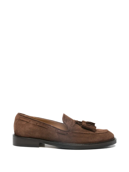  Anna F. Tassel Leather Loafers - Brown 