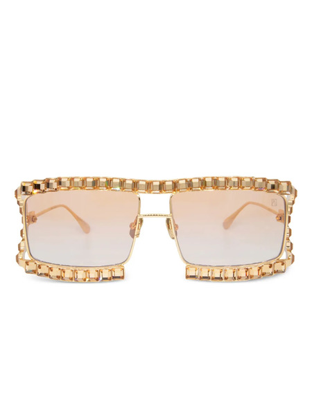  Anna-karin Karlsson Crystal-embellished Square Sunglasses - Gold 