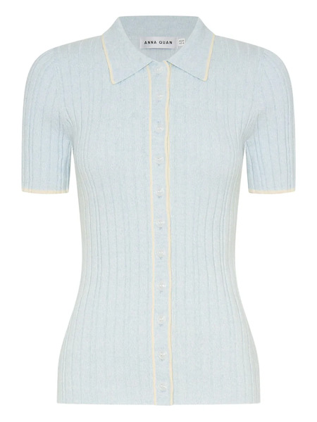  Anna Quan Avi Ribbed-knit Top - Blue 