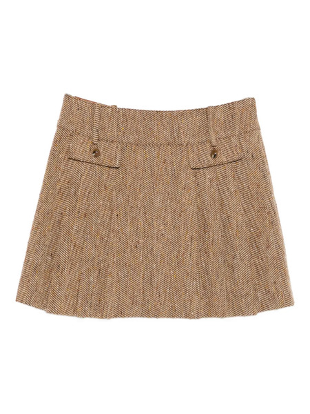  Anna Sui Herringbone Mini Skirt - Brown 