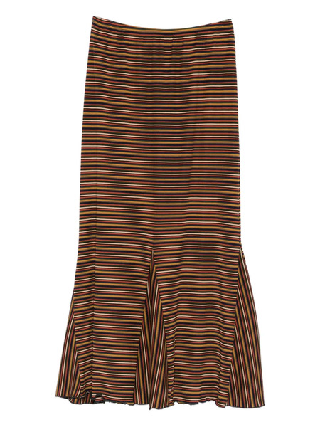  Anna Sui Striped Midi Skirt - Brown 