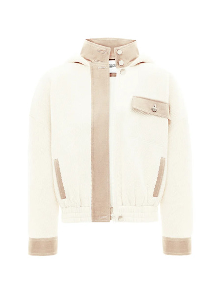  Annafoxy Nuage Du Matin Hooded Bomber Jacket - White 