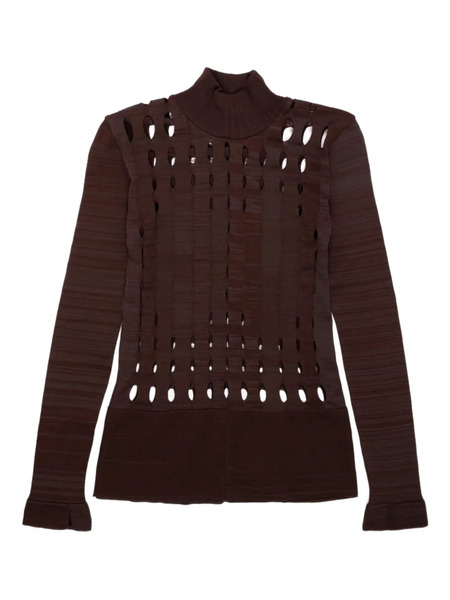  Anne Isabella Cut-out Knit Sweater - Brown 