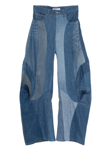  Anni Salonen Patchwork Ruffled Jeans - Blue 