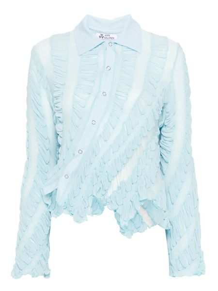  Anni Salonen Twisted Ruffled Shirt - Blue 