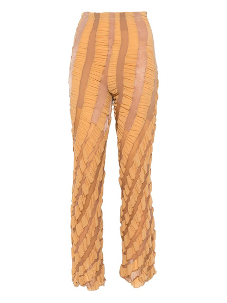  Anni Salonen Twisted Ruffled Trousers - Brown 