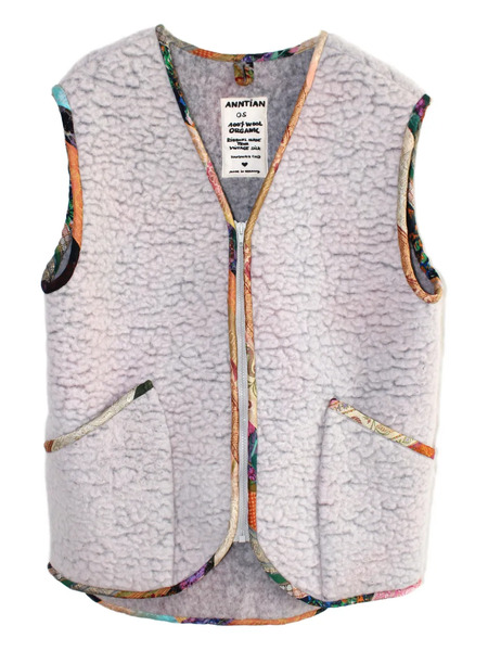  Anntian Patchwork Fleece Vest - Neutrals 
