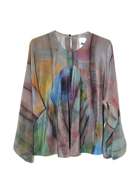  Anntian Printed Silk Blouse - Brown 