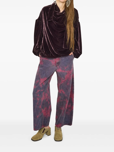  Anntian Tie-dye Wide-leg Jeans - Pink 