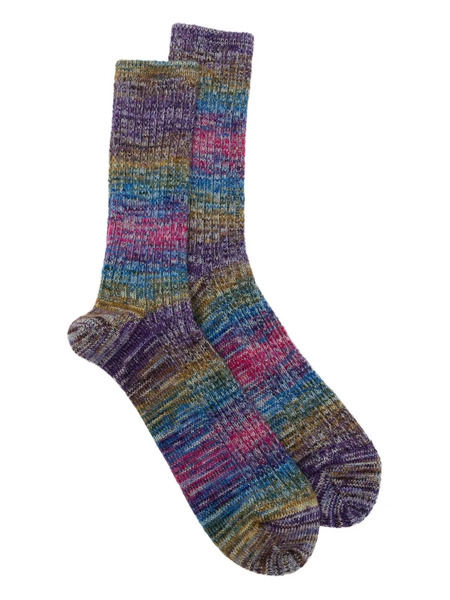  Anonymous Ism Splash-pattern Socks - Purple 