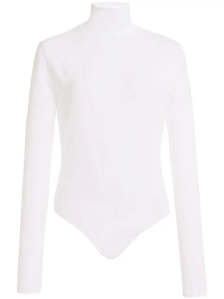  Another Tomorrow Roll-neck Long-sleeve Bodysuit - White 