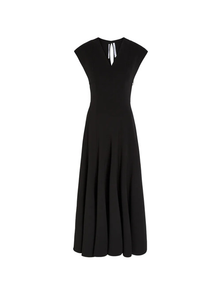  Another Tomorrow V-neck Midi Dress - Black 