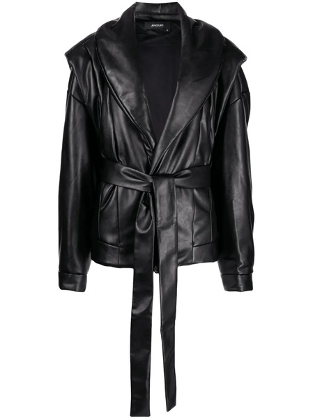  Anouki Faux-leather Padded Jacket - Black 