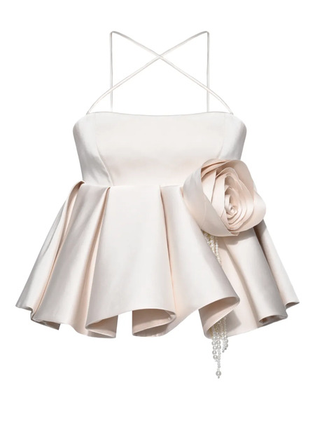  Anouki Floral-appliqué Top - Neutrals 