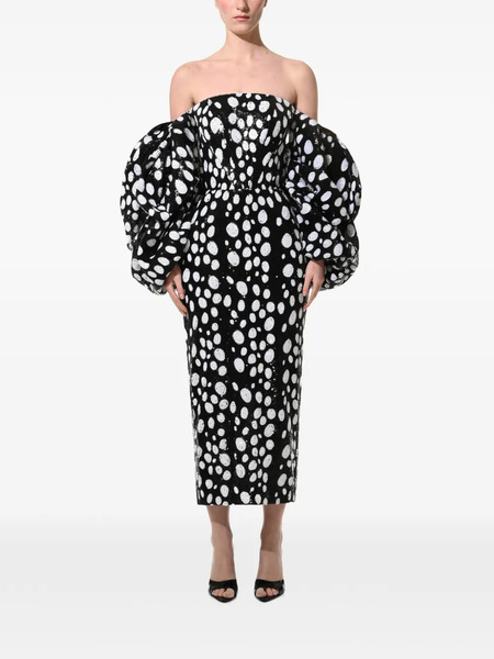  Anouki Sequined Off-shoulder Midi Dress - Black 