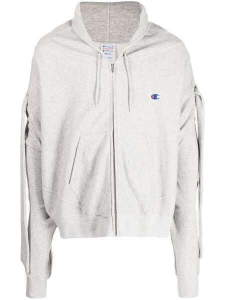  Anrealage Draped Long Sleeve Hoodie - Grey 