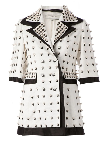  Anrealage Pearls Embellished Coat - White 