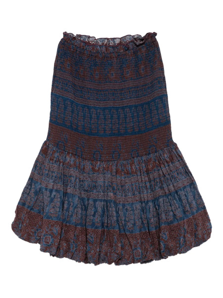  Antik Batik Tiered Midi Skirt - Brown 