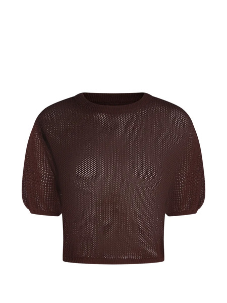  Antonelli Pointelle-knit Top - Brown 