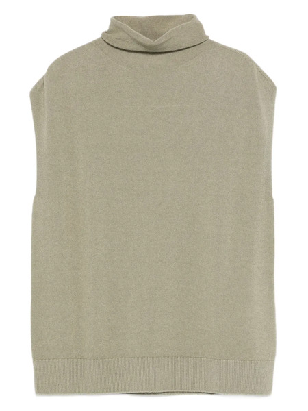  Antonelli Roll-neck Sleeveless Top - Green 