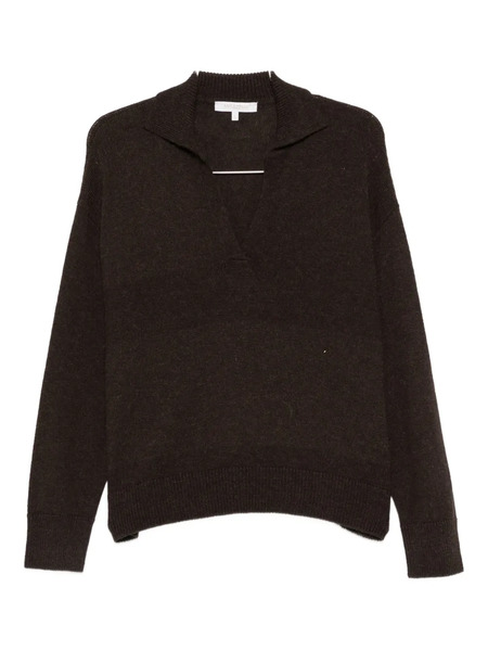  Antonelli V-neck Collared Sweater - Brown 